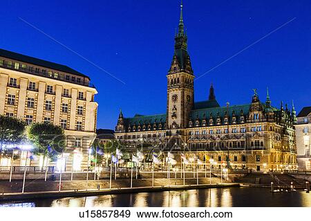 Stock Photo - Old City Hall on Rathausmarkt in Hamburg Hamburg, Germany. Fotosearch