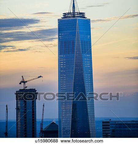 One World Trade Centre at dusk View Large Photo Image Stock Photo - One World Trade Centre at dusk. Fotosearch