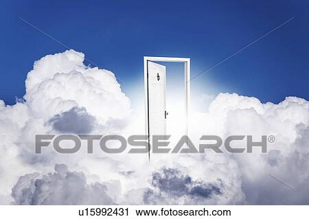 Opened door in clouds View Large Photo Image Stock Image - Opened door in clouds. Fotosearch