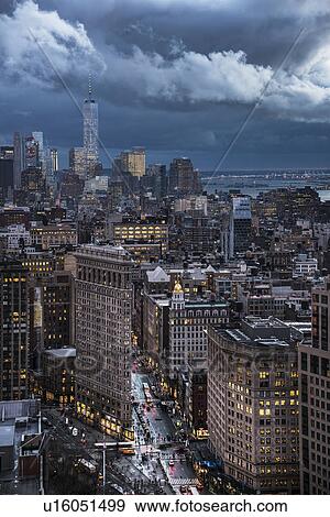 Stock Photo - Overcast sky over cityscape. Fotosearch