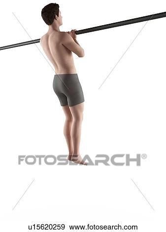Stock Photo - Person using chin up bar. Fotosearch