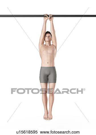 Stock Photography - Person using chin up bar. Fotosearch