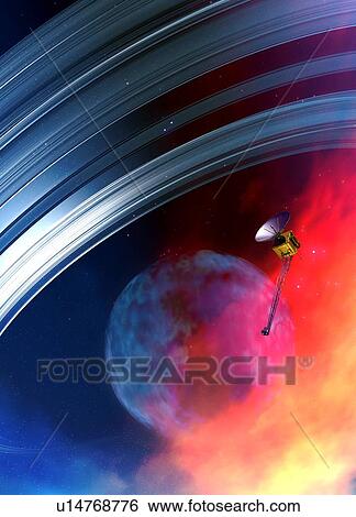 Stock Photograph - Planet and satellite. Fotosearch
