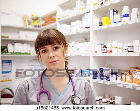 Stock Photography - Portrait of vet with stethoscope. Fotosearch