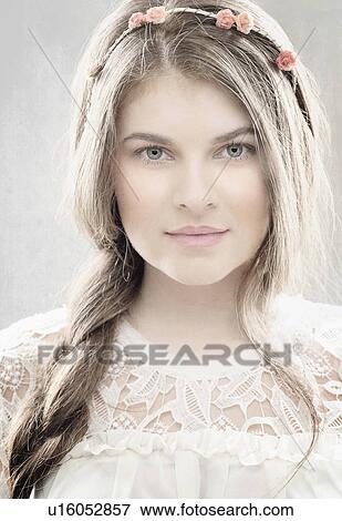 Portrait of young beautiful woman View Large Photo Image Stock Photo - Portrait of young beautiful woman. Fotosearch