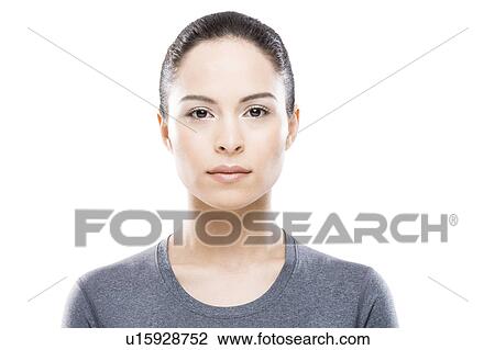 Stock Image - Portrait of young woman. Fotosearch