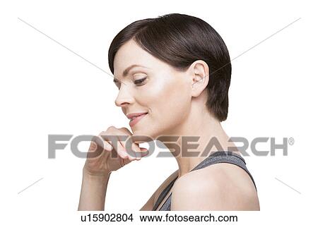 Picture - Profile of beautiful woman. Fotosearch
