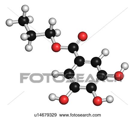 Stock Photo - Propyl gallate antioxidant, illustration. Fotosearch