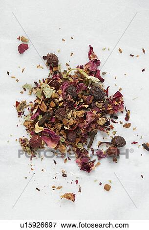 Stock Photo - Red tea on white paper. Fotosearch