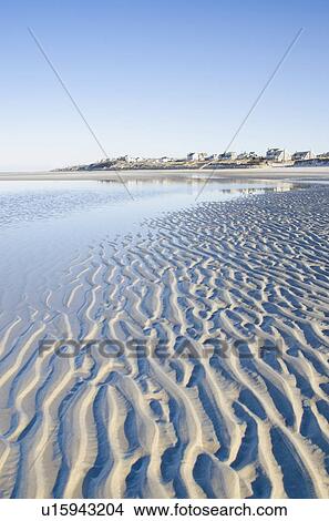Picture - Ripples on sandy beach at Cape Cod. Fotosearch