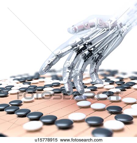 Stock Photography - Robotic hand playing go, illustration. Fotosearch