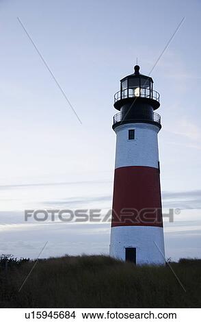 Sankaty Head Light at dusk View Large Photo Image Picture - Sankaty Head Light at dusk. Fotosearch