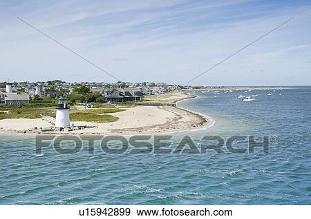 Stock Photo - Seascape with Brant Point Light. Fotosearch