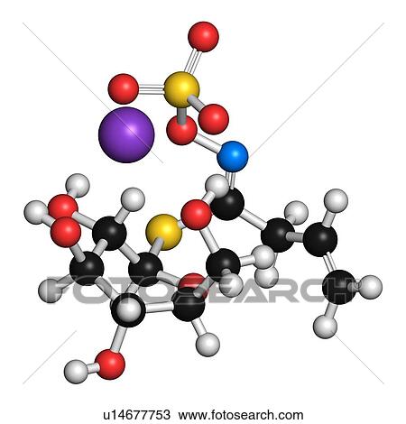Stock Image - Sinigrin glucosinolate, illustration. Fotosearch