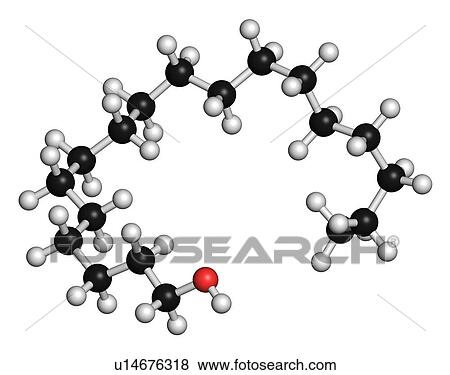 Stock Photo - Stearyl alcohol molecule, illustration. Fotosearch