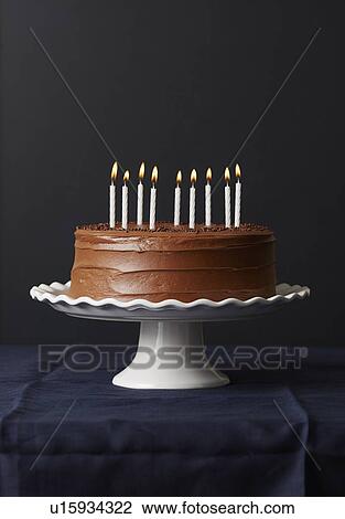Studio shot of chocolate birthday cake View Large Photo Image Stock Image - Studio shot of chocolate birthday cake. Fotosearch