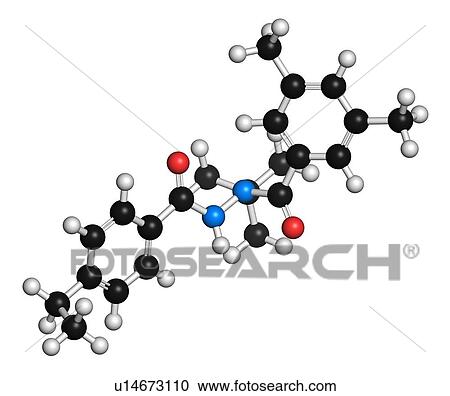 Stock Image - Tebufenozide molecule, illustration. Fotosearch