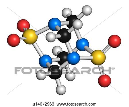 Stock Image - TETS rodenticide molecule, illustration. Fotosearch