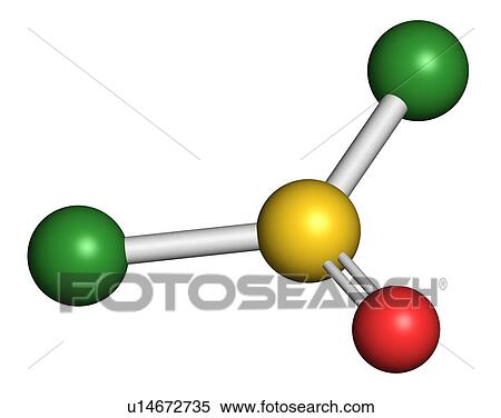 Stock Photography - Thionyl chloride molecule, illustration. Fotosearch