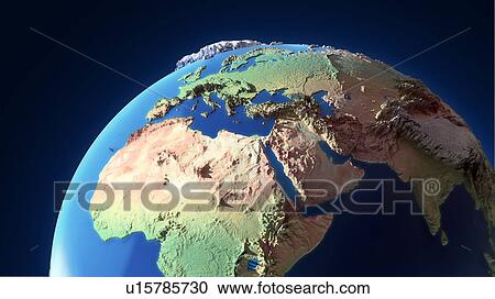 Stock Image - Topological globe, illustration. Fotosearch