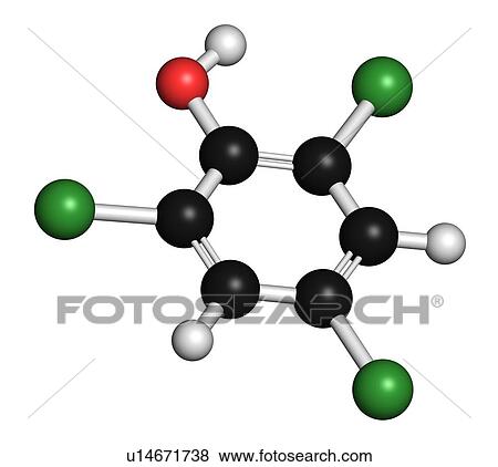 Stock Photo - Trichlorophenol molecule, illustration. Fotosearch