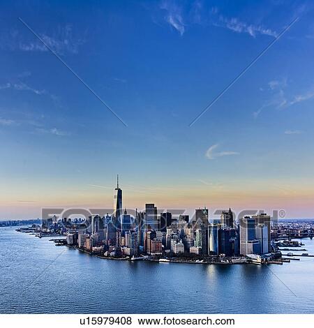 Stock Photo - Urban skyline at dusk. Fotosearch