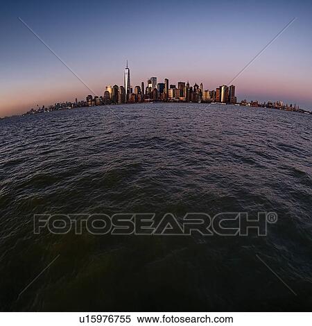 Urban skyline at dusk View Large Photo Image Stock Photography - Urban skyline at dusk. Fotosearch