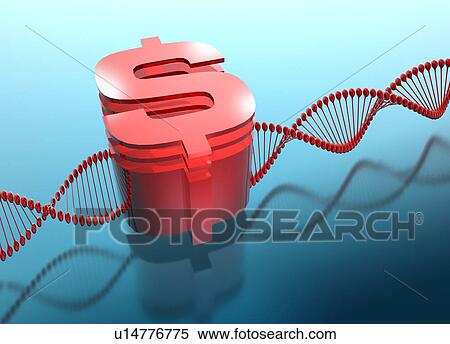 Stock Photography - US dollar symbol with DNA. Fotosearch
