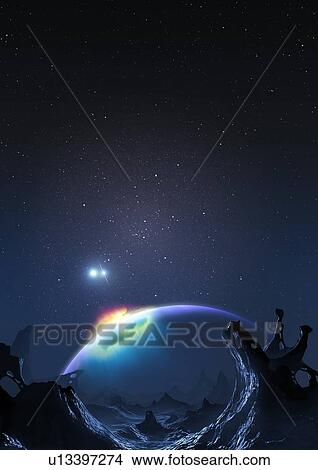Picture - Artwork of Methuselah, the Genesis Planet. Fotosearch