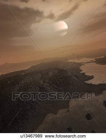 Stock Photo - Artwork of Seas on Titan. Fotosearch
