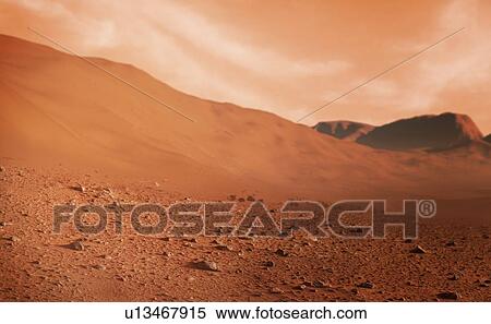 Stock Photography - Artwork of the surface of Mars. Fotosearch
