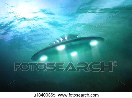 Artwork of UFO under water View Large Photo Image Stock Photography - Artwork of UFO under water. Fotosearch