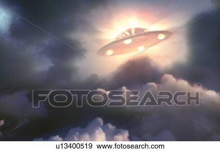 Artwork of unidentified flying object View Large Photo Image Stock Photo - Artwork of unidentified flying object. Fotosearch