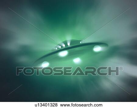 Stock Photo - Artwork of unidentified flying object. Fotosearch