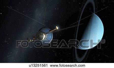 Stock Image - Voyager II passes Unranus. Fotosearch