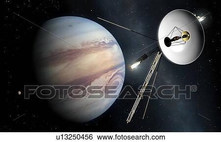 Stock Photograph - Voyager II Probe Passes Jupiter. Fotosearch
