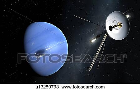 Stock Image - Voyager II Probe Passes Neptune. Fotosearch