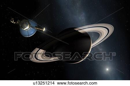 Picture - Voyager II Probe Passes Saturn. Fotosearch
