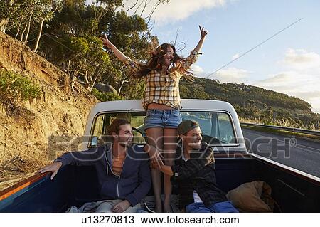 Woman in pick up truck View Large Photo Image Stock Image - Woman in pick up truck. Fotosearch