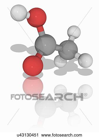 Stock Image - Acetic acid organic compound molecule. Fotosearch