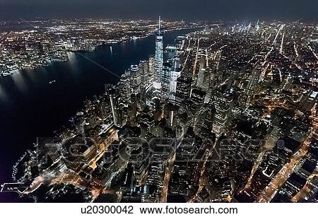 Aerial view from helicopter of Freedom Tower, Manhattan, New York, USA View Large Photo Image Stock Image - Aerial view from helicopter of Freedom Tower, Manhattan, New York, USA. Fotosearch