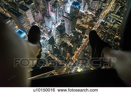Stock Photograph - Aerial view from helicopter of Midtown, New York, USA. Fotosearch