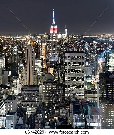 Aerial view of Empire State Building, New York, USA View Large Photo Image Stock Photo - Aerial view of Empire State Building, New York, USA. Fotosearch