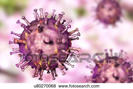 Stock Photo - African swine fever virus, illustration. Fotosearch