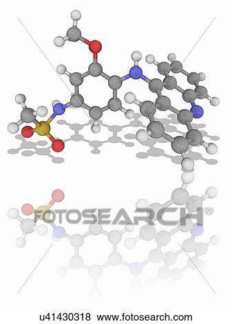 Stock Photo - Amsacrine drug molecule. Fotosearch