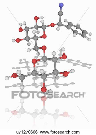 Stock Photograph - Amygdalin organic compound molecule. Fotosearch