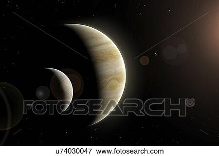 Artwork of Europa, Io and Jupiter View Large Photo Image Stock Photo - Artwork of Europa, Io and Jupiter. Fotosearch