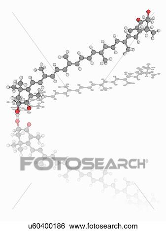 Stock Photograph - Astaxanthin organic compound molecule. Fotosearch