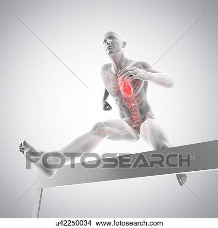 Athlete hurdling over hurdle, illustration View Large Photo Image Picture - Athlete hurdling over hurdle, illustration. Fotosearch
