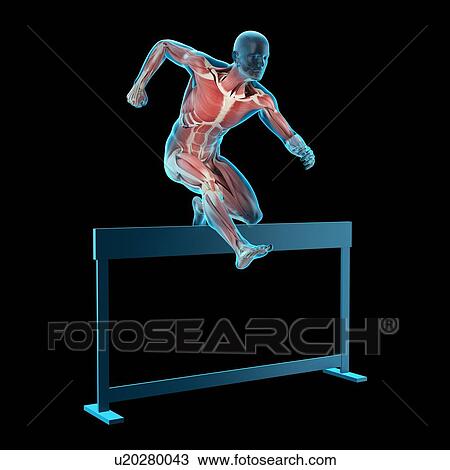 Athlete hurdling over hurdle, illustration View Large Photo Image Stock Image - Athlete hurdling over hurdle, illustration. Fotosearch